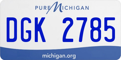 MI license plate DGK2785