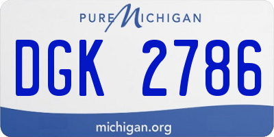 MI license plate DGK2786