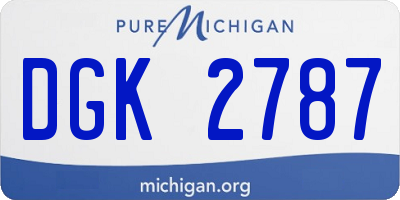 MI license plate DGK2787