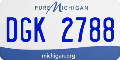 MI license plate DGK2788
