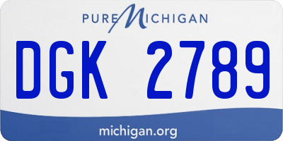 MI license plate DGK2789