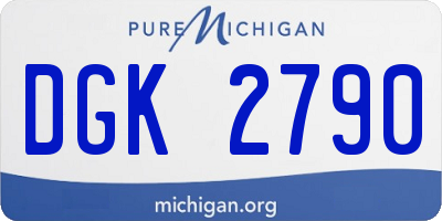 MI license plate DGK2790