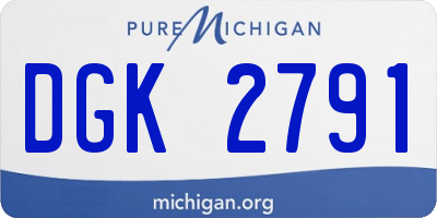 MI license plate DGK2791