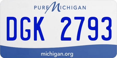 MI license plate DGK2793