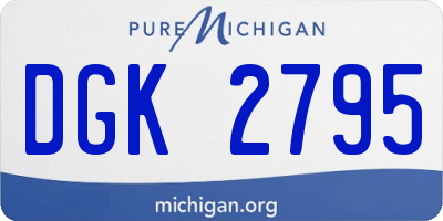 MI license plate DGK2795