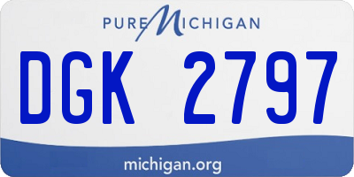 MI license plate DGK2797