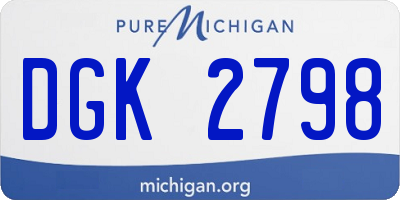 MI license plate DGK2798
