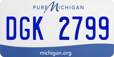 MI license plate DGK2799