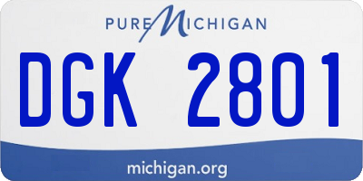 MI license plate DGK2801