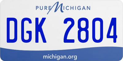 MI license plate DGK2804