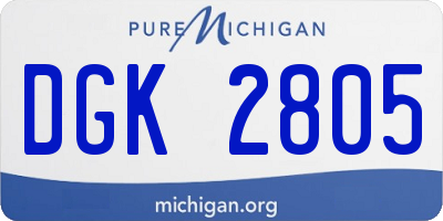MI license plate DGK2805