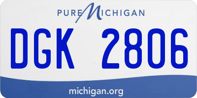 MI license plate DGK2806