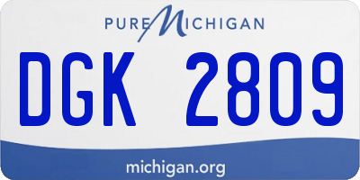 MI license plate DGK2809