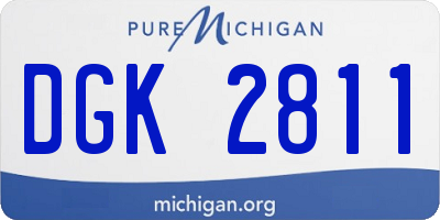 MI license plate DGK2811