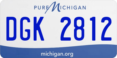 MI license plate DGK2812