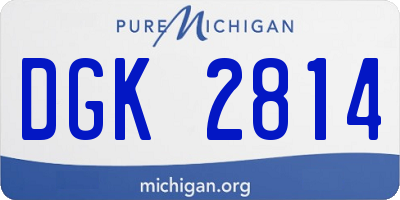 MI license plate DGK2814
