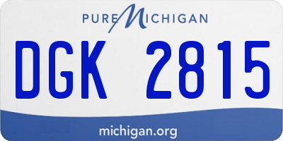 MI license plate DGK2815
