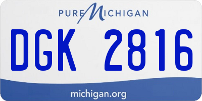 MI license plate DGK2816
