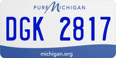MI license plate DGK2817