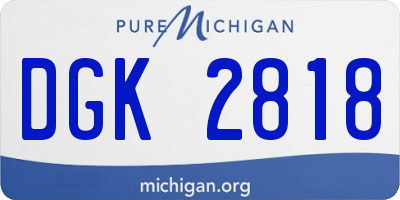 MI license plate DGK2818