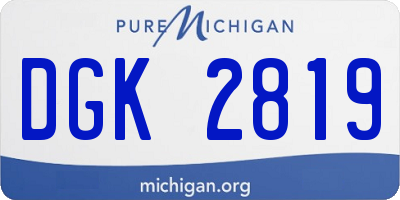 MI license plate DGK2819
