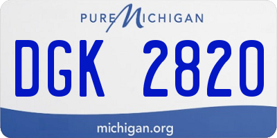 MI license plate DGK2820