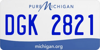 MI license plate DGK2821