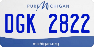 MI license plate DGK2822