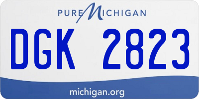 MI license plate DGK2823