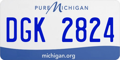 MI license plate DGK2824