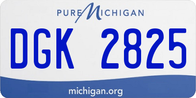 MI license plate DGK2825