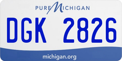 MI license plate DGK2826