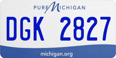 MI license plate DGK2827