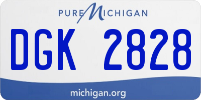 MI license plate DGK2828