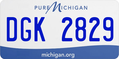 MI license plate DGK2829