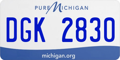 MI license plate DGK2830