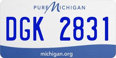 MI license plate DGK2831