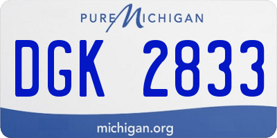 MI license plate DGK2833