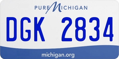 MI license plate DGK2834