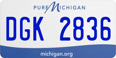 MI license plate DGK2836