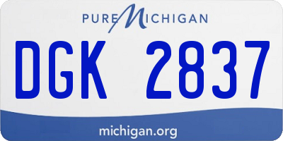 MI license plate DGK2837