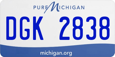 MI license plate DGK2838