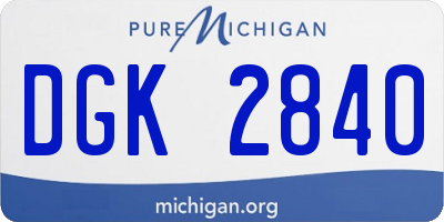 MI license plate DGK2840
