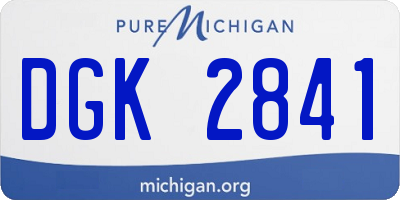 MI license plate DGK2841