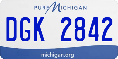 MI license plate DGK2842