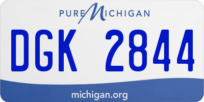 MI license plate DGK2844