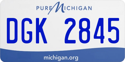 MI license plate DGK2845