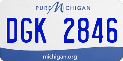 MI license plate DGK2846