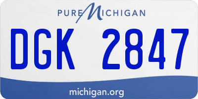 MI license plate DGK2847