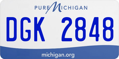 MI license plate DGK2848